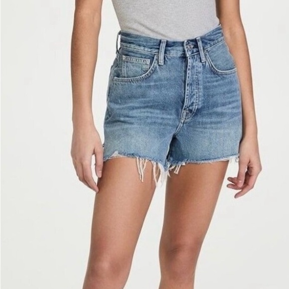 7 For All Mankind Pants - 7 For All Man Kind Distressed Blue Denim Shorts